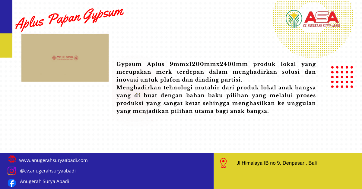 Produk Gypsum Aplus Berkualitas